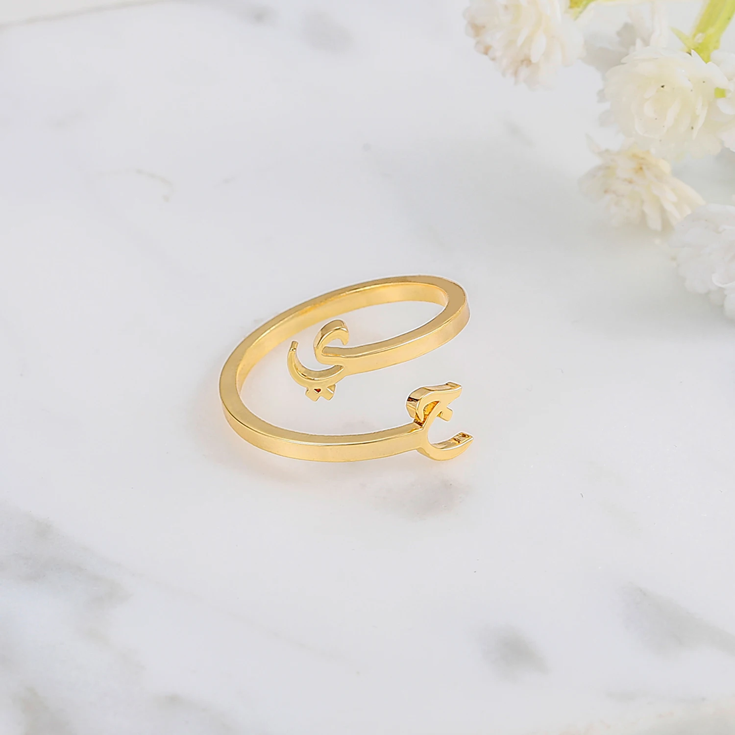 

Customized Arabic Name Ring Any Language Rings Personalized Gold Stainless Steel Jewelry Adjustable Arab Rings For Women Gifts