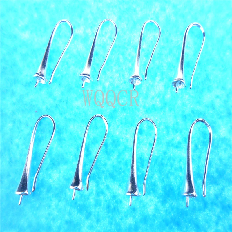 Wholesale 50Pcs Lot Making DIY Jewelry Findings 925 Silver colorHook Earring Pinch Smooth Earwires Crystal Women Gift