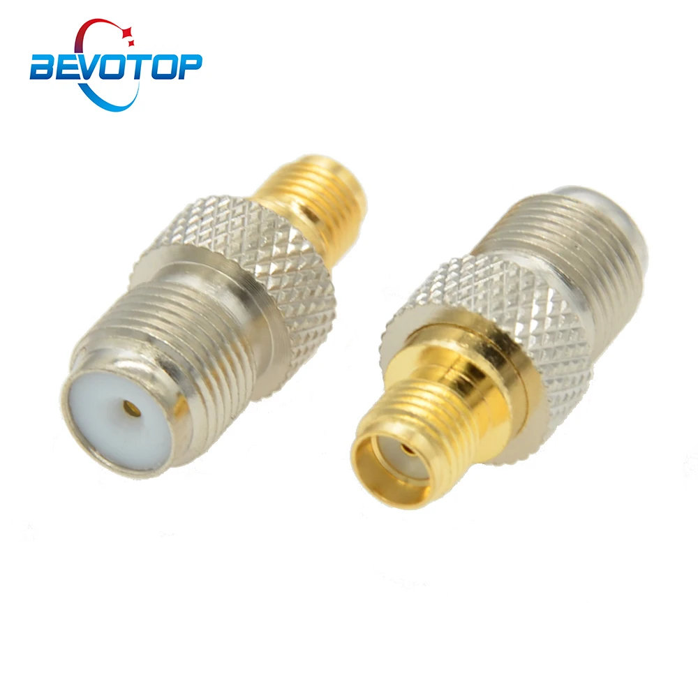 

10 PCS/lot SMA Female Jack to F Type Female Jack Straight RF Coaxial Adapter F Connector To SMA Convertor Gold Tone