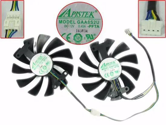 APISTEK Rotek GAA8S2U PFTA DC 12V 0.45A 4-Wire Graphics Fan