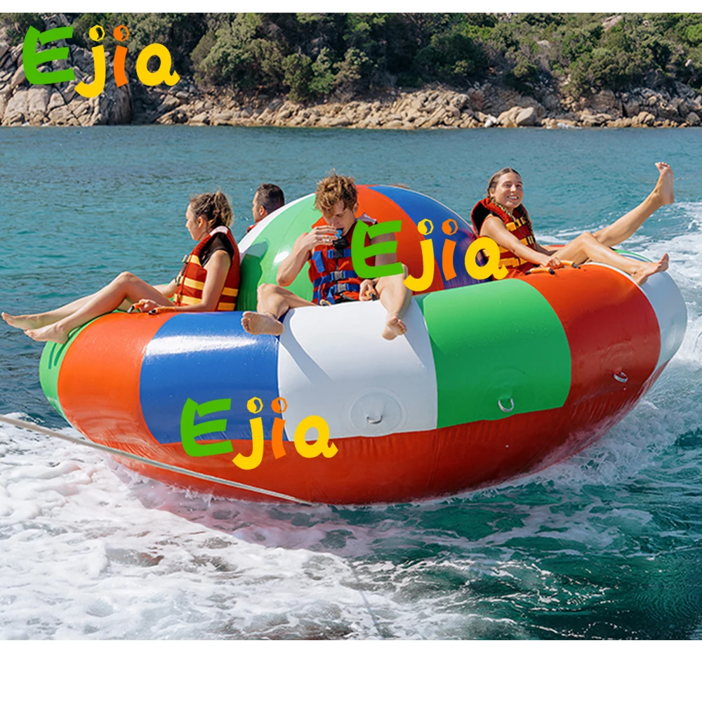 Bateau gonflable Commercial Disco remorquable de 3/4m, OVNI fou, Aqua Twister, jouet flottant pour Sports aquatiques, divertissement aquatique d'été