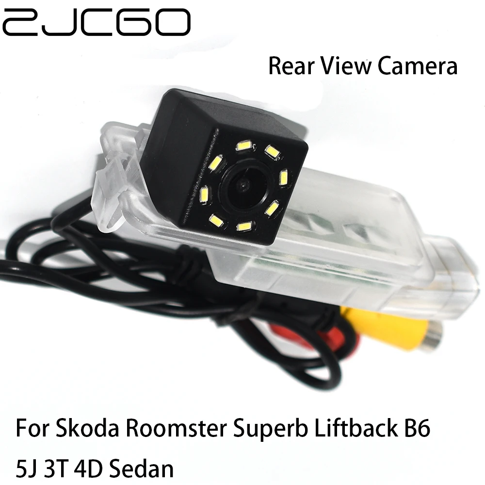 ZJCGO Car Rear View Reverse Back Up Parking Waterproof Night Vision Camera for Skoda Roomster Superb Liftback B6 5J 3T 4D Sedan