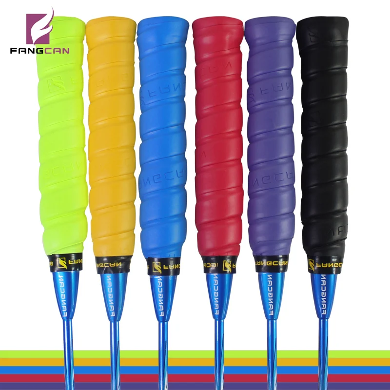 FANGCAN 6PCS Tacky PU Tennis Grip Cushion Badminton Squash Racket Over Grip z piankowym grzbietem