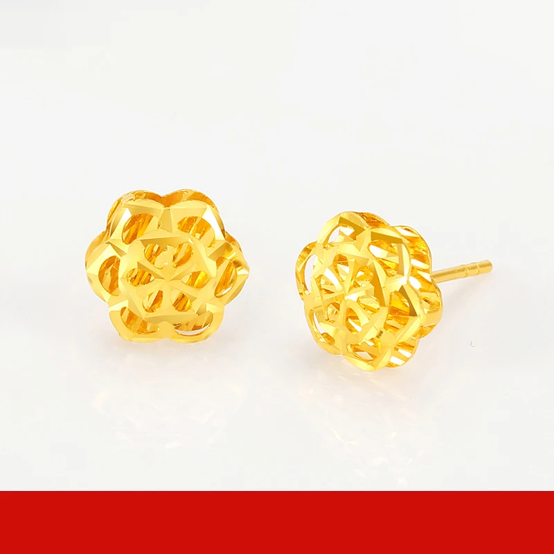 24K Pure Gold Earring Real AU 999 Solid Gold Earrings Nice Good Hollow Tassel Upscale Trendy Fine Jewelry Hot Sell New 2025