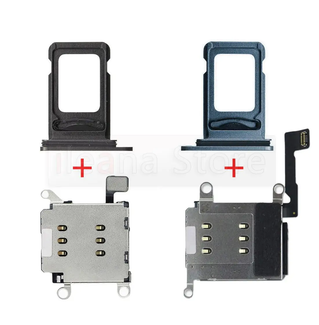 

Aiinant Dual Sim Card Reader Flex Cable For iPhone 12 Pro Max Sim Card Tray Slot Holder Adapter Socket Connector Replacement