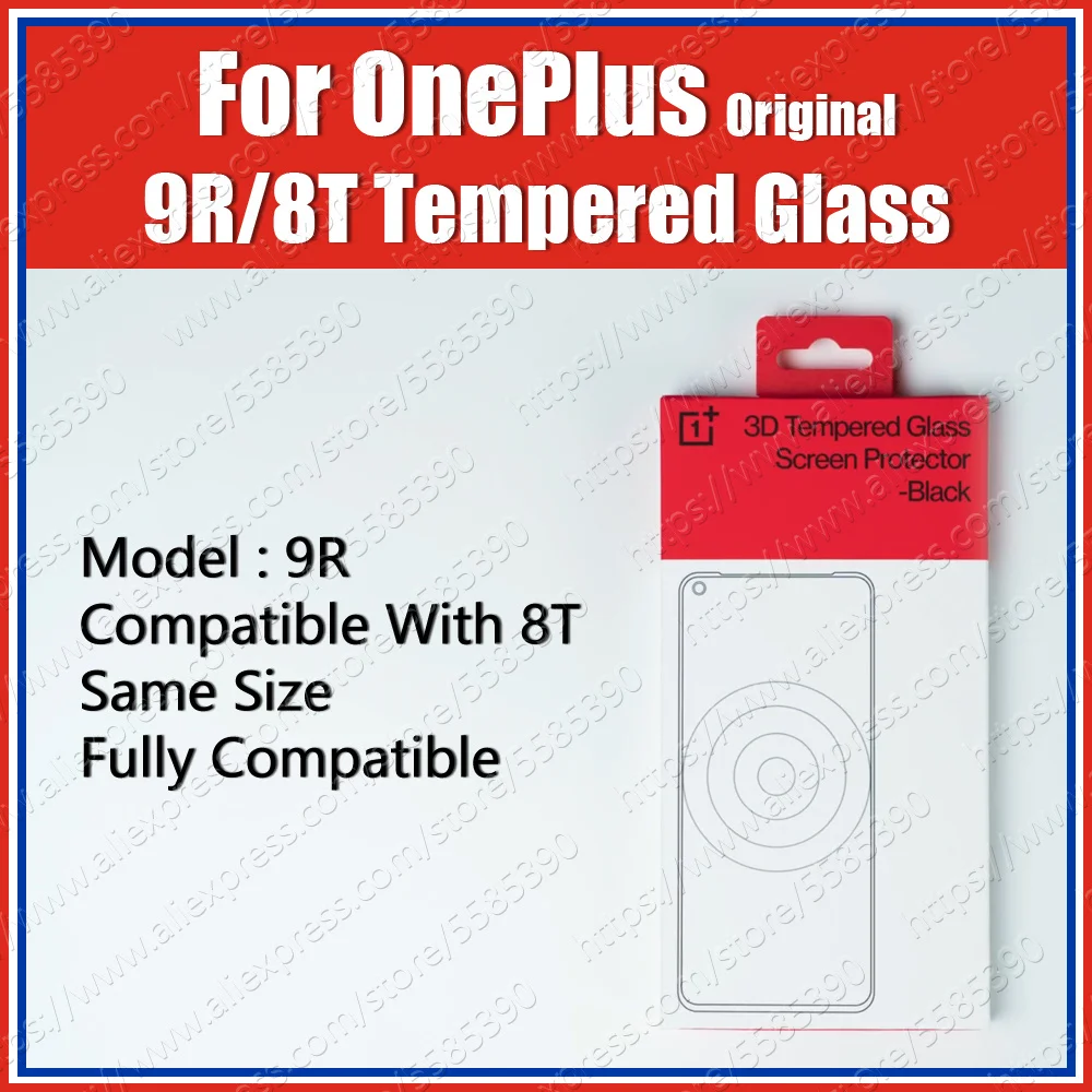 22g 9H Oleophobic Coating OnePlus 8T 9R 3D Screen Protector Tempered Glass Official Original Version