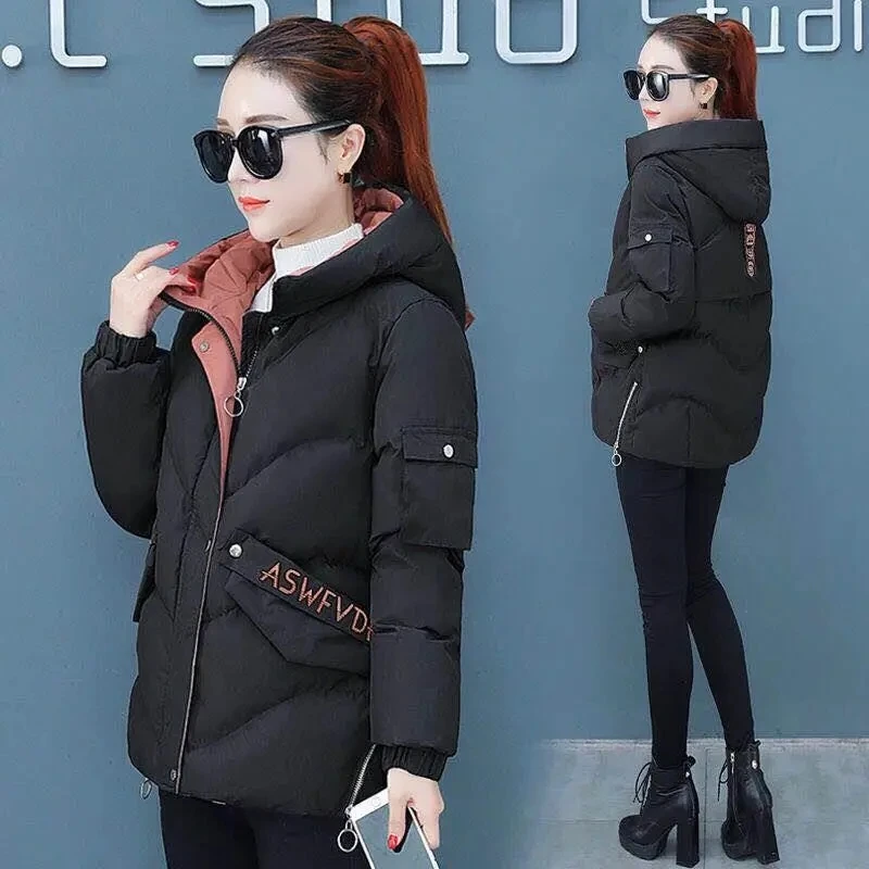 

Popest Winter Women Parkas Hooded Cotton Coat Nice Female Down Cotton-Padded Short Parka Women Warm Thicken Coat Wadded Jacket