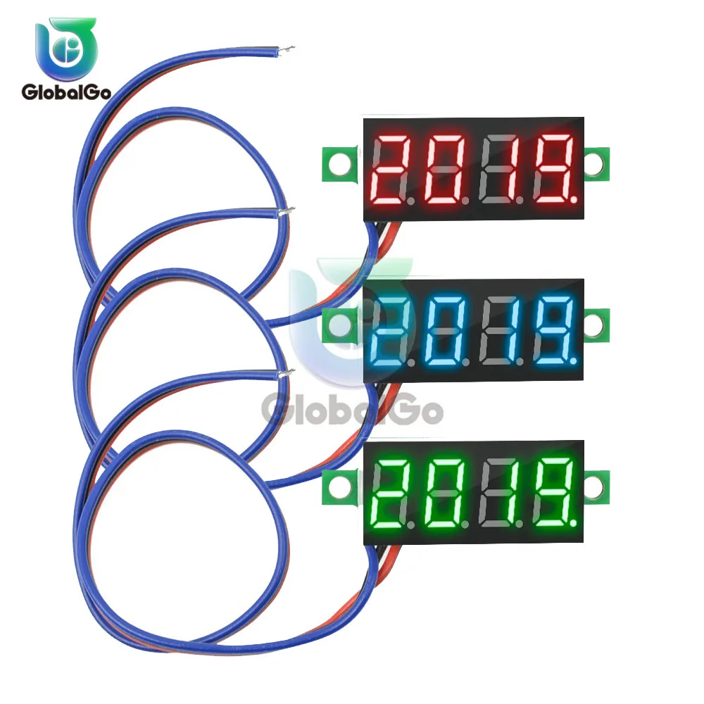 0.36 polegada mini dc led digital voltímetro 0-100v medidor de tensão carro auto motocicleta móvel power tensão tester detector ferramenta 12v