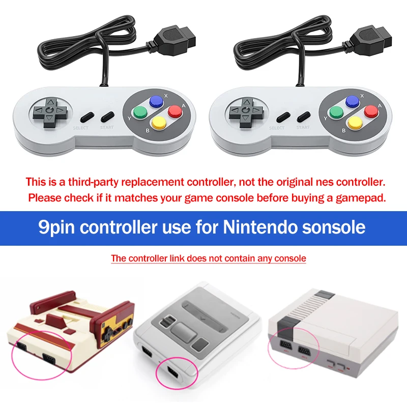 TSINGO ريترو كلاسيكي 9pin السلكية تحكم التوصيل والتشغيل التلفزيون لعبة فيديو وحدة التحكم لنينتندو NES لعبة تحكم 150 سنتيمتر غمبد