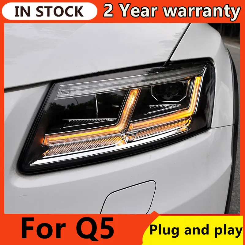 For Audi Q5 Headlights 2009-2018 Q5L LED Head lights DRL Hid Head Lamp Angel Eye Bi Xenon front lights Car Accessories