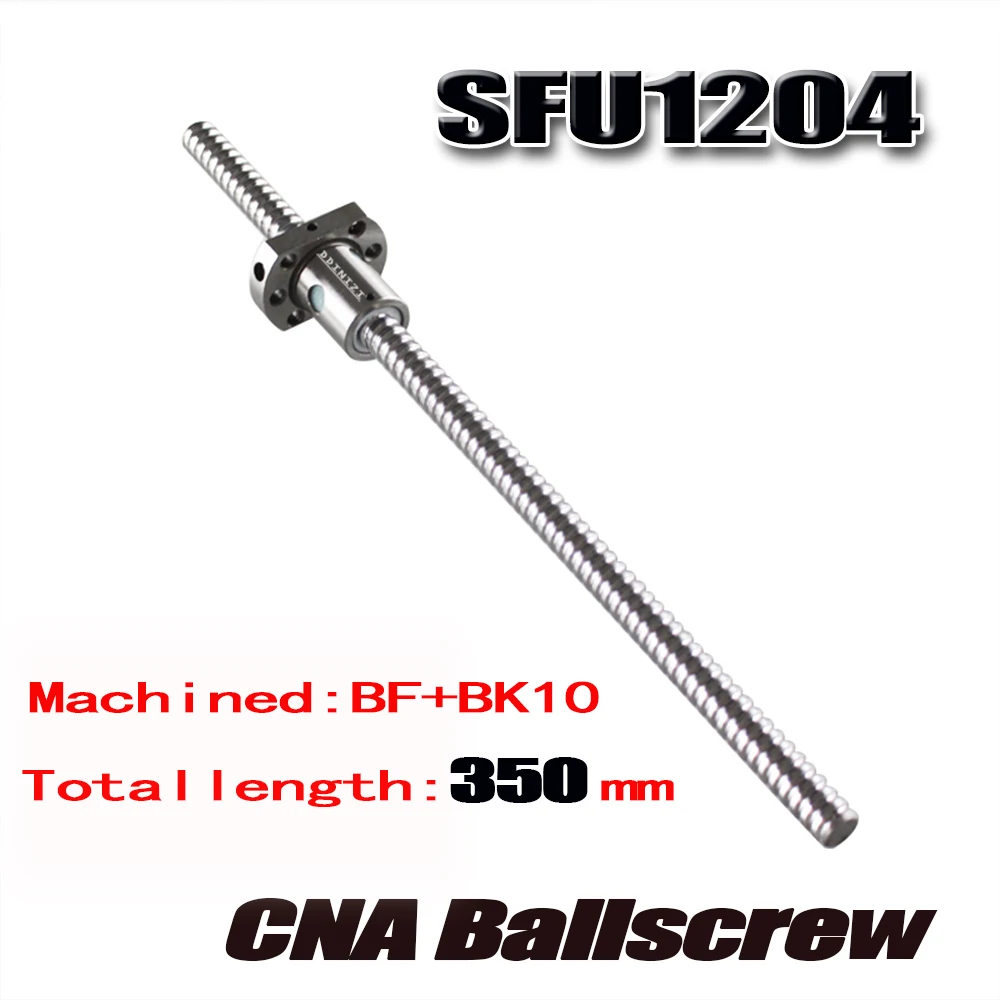 

1pcs/lot Ballscrew SFU1204 350mm + 1pc Ballscrew Ball Nut For CNC And Without End Machined Woodworking Machinery Parts