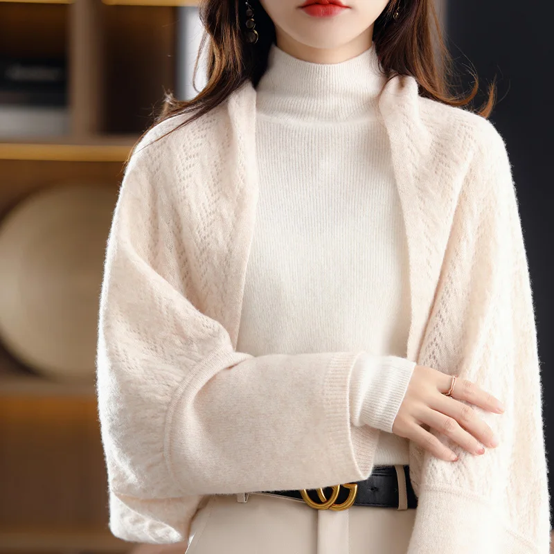 New fashion all-match pure color knitted cashmere scarf Ladies high-end autumn and winter wool Pearl scarf shawl FRSEUCAFbrand