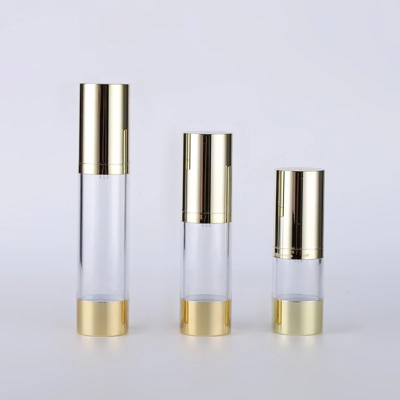 15ml 30ml 50ml Airless Pump Bottle Electroplate Gold Silver Cosmetic Vacuum Container Lotion Dispenser Airless Bottle 20pcs/lot