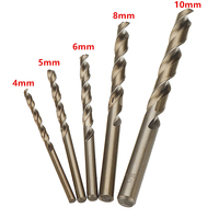 5Pcs 4/5/6/8/10mm M35 HSS-Co Cobalt Twist Drill Bit For Wood Metal Stainless Steel Aluminium Copper Drilling