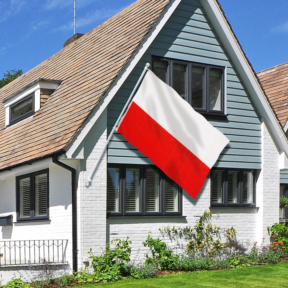 Flagnshow Poland Flag 3X5 FT Hanging Polish National Flags Polyester with Brass Grommets 3x5 Foot Flag for Decoration