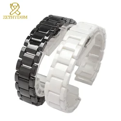 Cinturino orologio in ceramica 14mm 15 16 17 18 19 20 21mm 22mm cinturino bianco nero cinturino orologi da polso cinturino non sbiadito resistente all'acqua