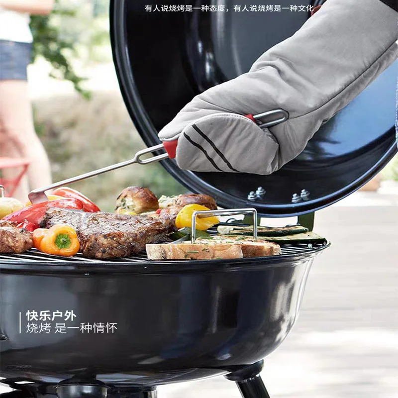 2021 New BBQ Grill Outdoor Home Large Apple Stove Courtyard Charcoal Camping Round Barbecue Barbecue Grill