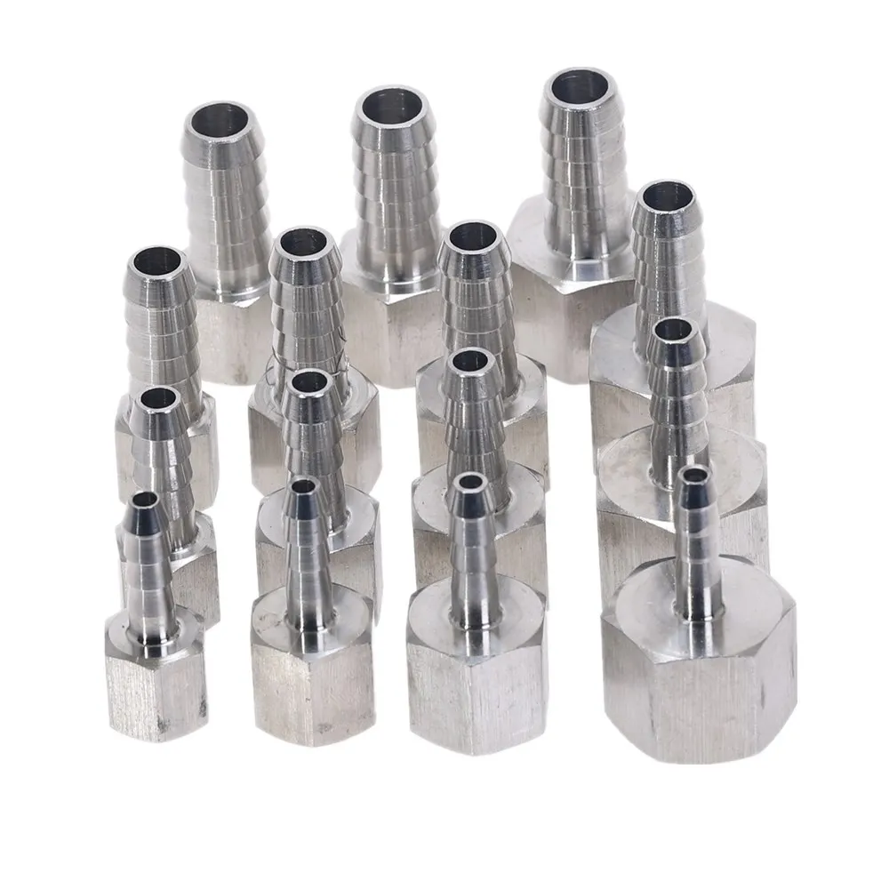 

Stainless Steel Pipe Fittings 304 BSP Female Thread X Barb Hose Tail Reducer Pagoda Joint Coupling Connector