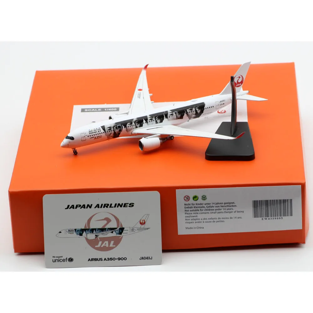 

1:400 Alloy Collectible Plane JC Wings EW4359005 JAL Airbus A350-900XWB "20th Arashi Thanks Jet" Diecast Aircraft Model JA04XJ