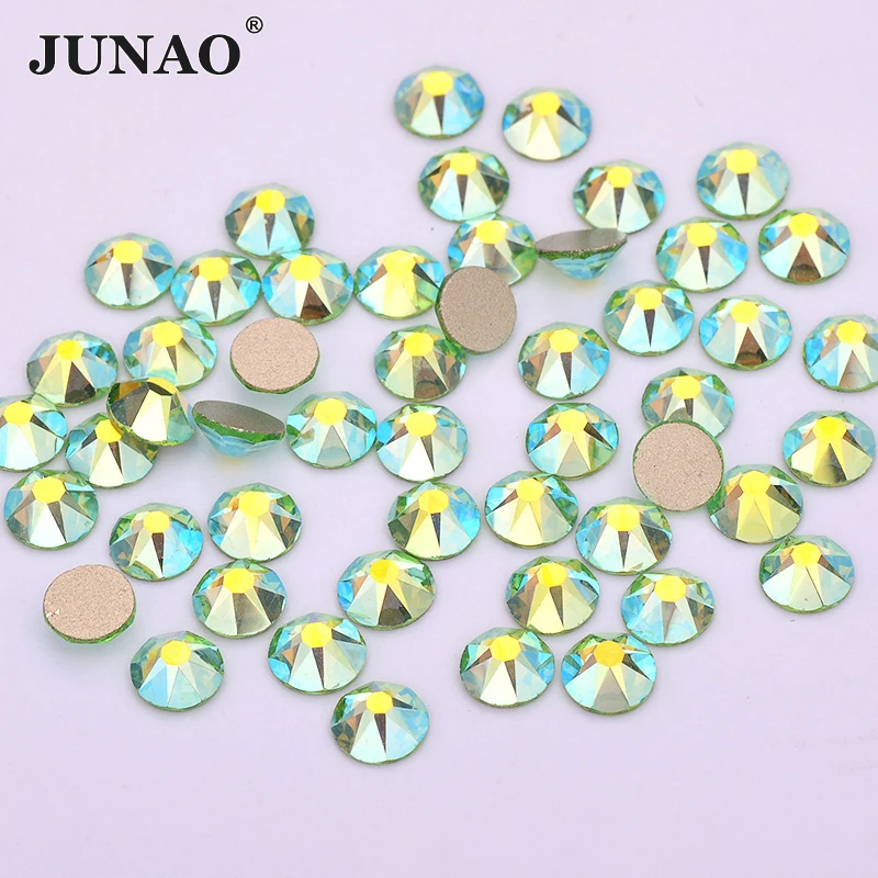 JUNAO 16 ciętych Facet SS10 SS16 SS20 SS30 2088 hiacynt AB szklany Flatback Rhinestone szklany pilniczek do paznokci artystyczny haft kryształkowy kamień bez mocowania na gorąco Strass