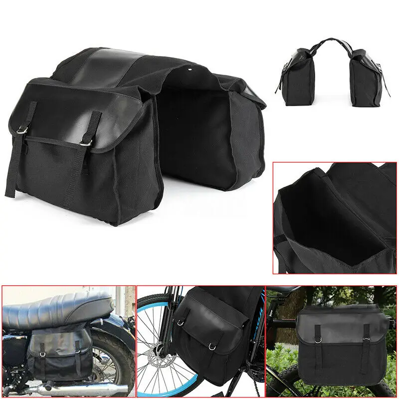 Motorbike Touring Saddle Bag Canvas Waterproof Panniers Box Saddle Bag Rear Luggage Tank Bag Motorcycle Accessories Dropshipping