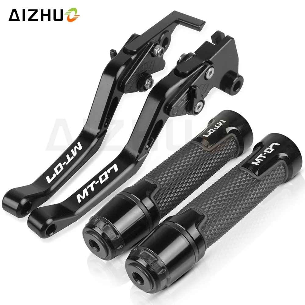 MT 07 Motorcycle CNC Short Brake Clutch Levers FOR YAMAHA MT07 FZ-07 MT-07 2014-2021 2020 2019 Hand Grips 7/8'' 22MM Handlebar