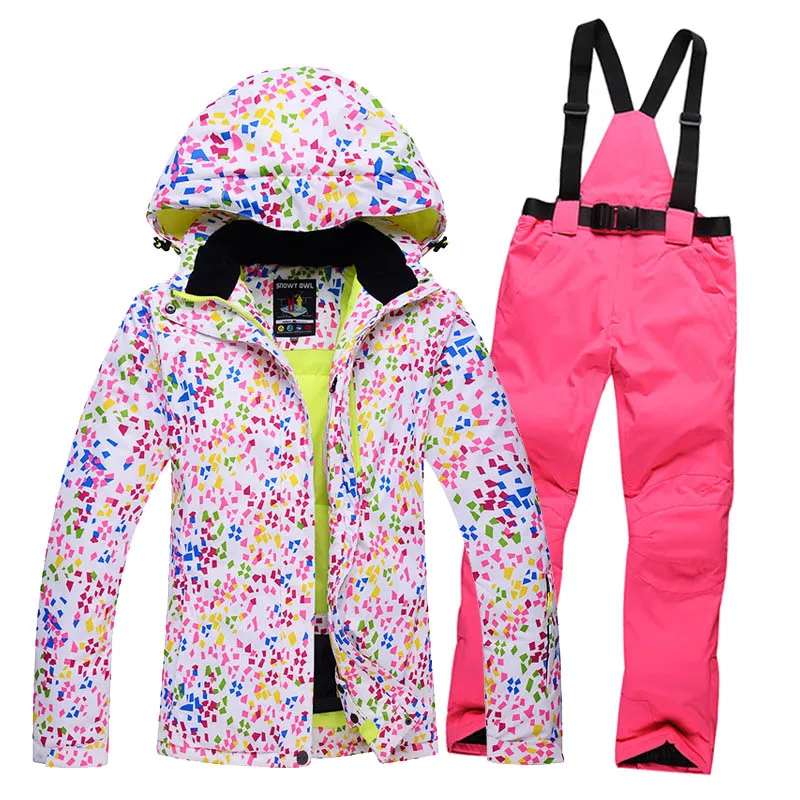 

New Thick Warm Women's Skiing and Snowboarding Jacket Pants Set Waterproof Windproof Ski Suit Female Snow Costumes Outdoor Wear