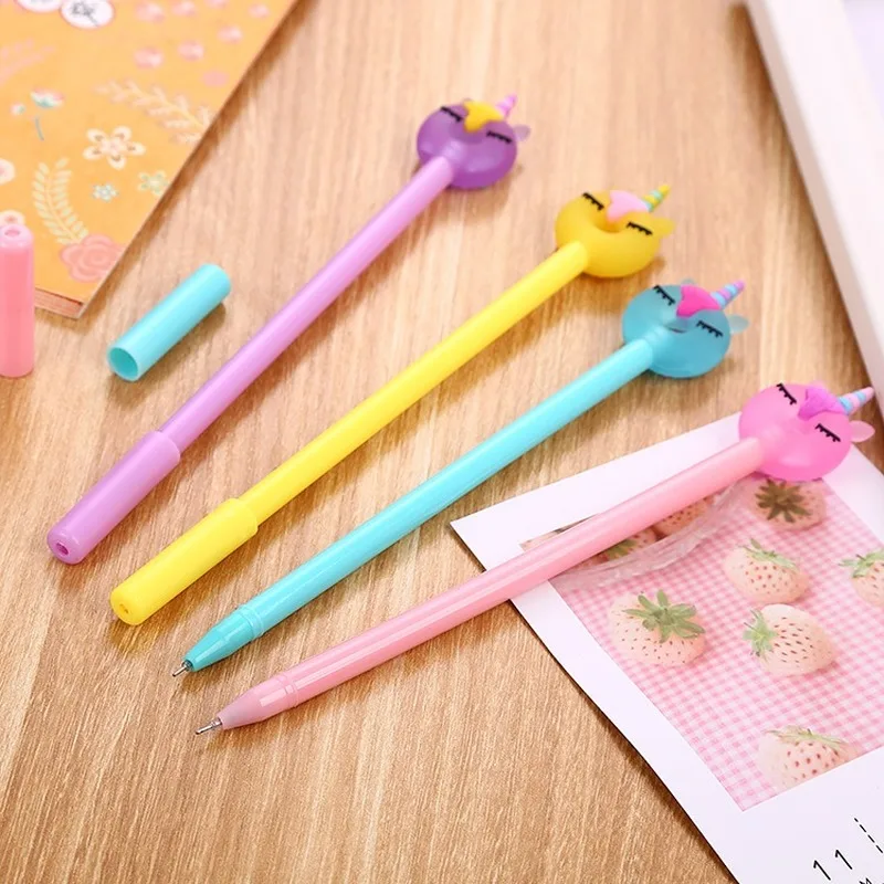 20 PCs Fresh Donut Unicorn Gel Pens Set Creative Learning Stationery Cute Student Neutral Pen Cartoon Office School Stationery