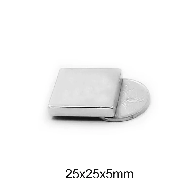 1~20pcs 25x25x5 Strong Quadrate Neodymium Magnet 25mm*25mm Powerful NdFeB Magnetic 25x25x5mm Block Rare Earth Magnets 25*25*5