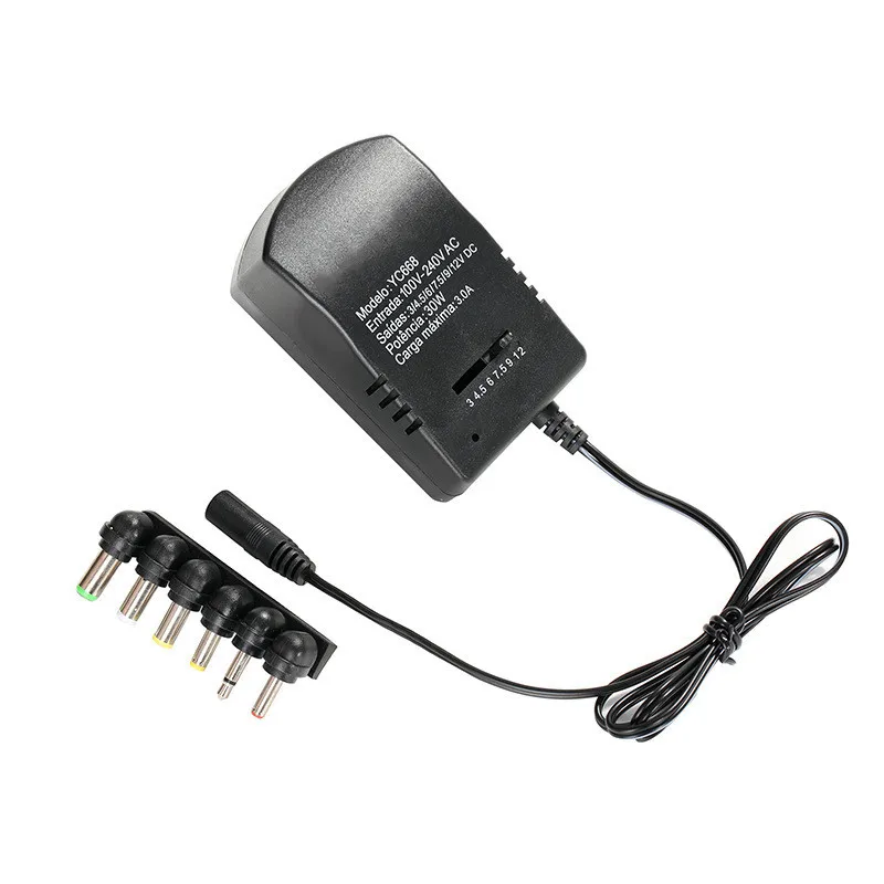 

AC DC Universal 220V To 12V Switching Power Supply 3V - 12V Adjustable Power Supply Adapter 3 - 12 V Volt 3A 30W Cable 7 Plugs