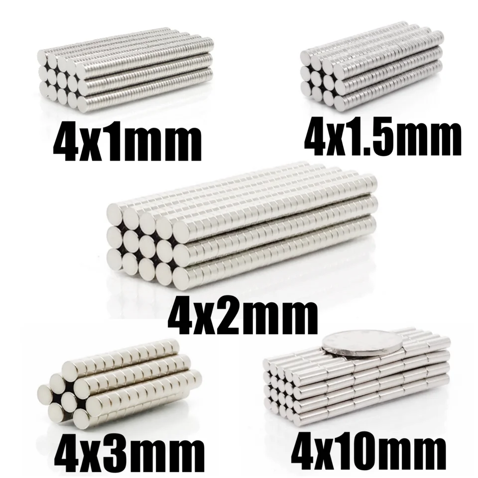 

100~500Pcs N35 Round Magnet 4x1 4x1.5 4x2 4x3 4x10 Neodymium Magnet Permanent NdFeB Super Strong Powerful Magnets 4*1 4*2 4*3