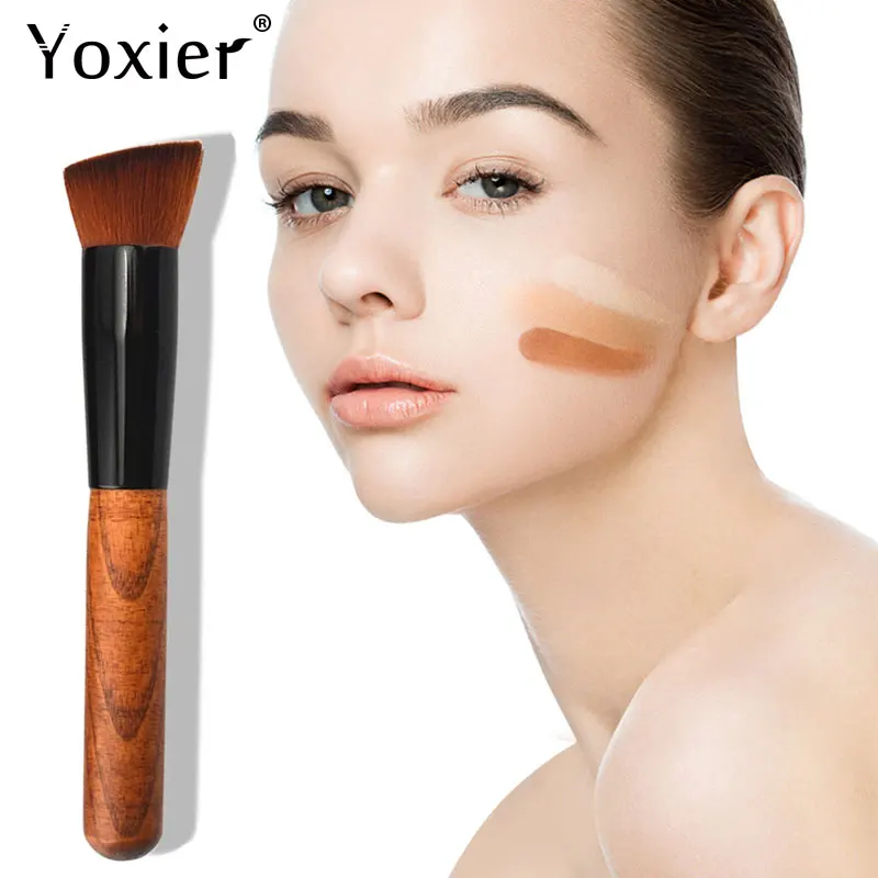 

Oblique Head Foundation Brush Professional Single Makeup Brush Blending Beauty Contour Cheek Multifunction Makeup Tools 1Pcs