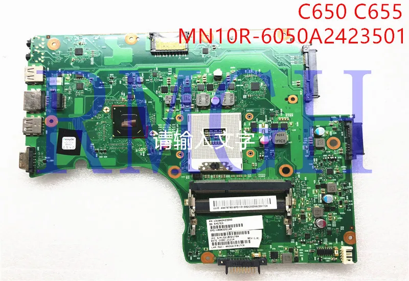 Для TOSHIBA Satellite C650 C655 MN10R-6050A2423501-MB-A02 V000225140 HM65 PGA 989 для материнской платы ноутбука full test 100%