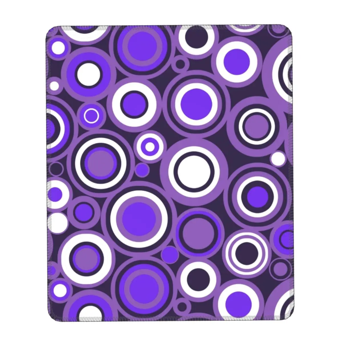 Purple And White Mid Century Circle Laptop Mouse Pad Mousepad Anti-Slip Rubber Modern Abstract Geometric Gaming Computer Mat