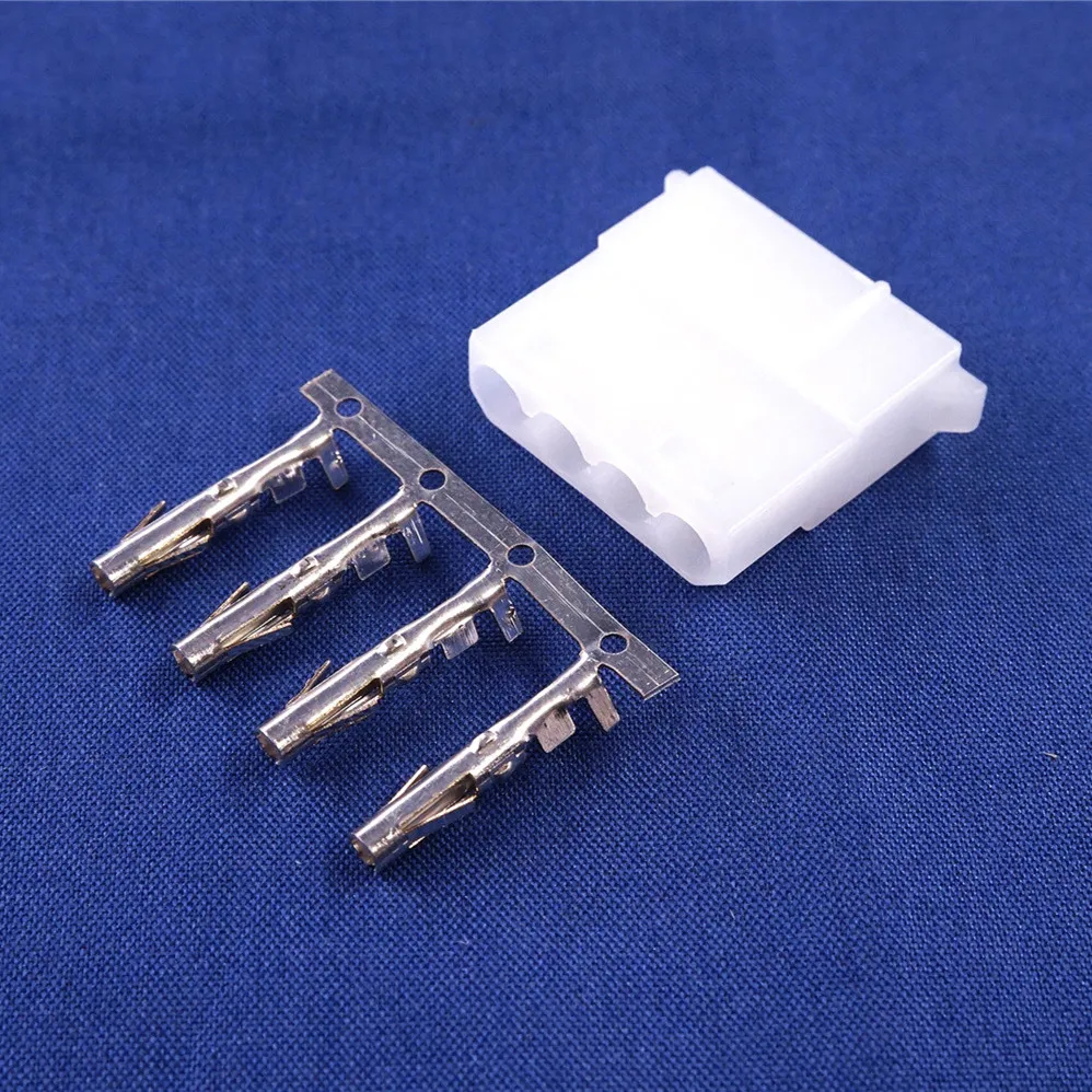 50 Sets Housing & Terminal ATX / EPS Molex 5.08 mm 4 Pin Female Receptacle Contact Pin for ATX EPS Power Cable IDE Connector