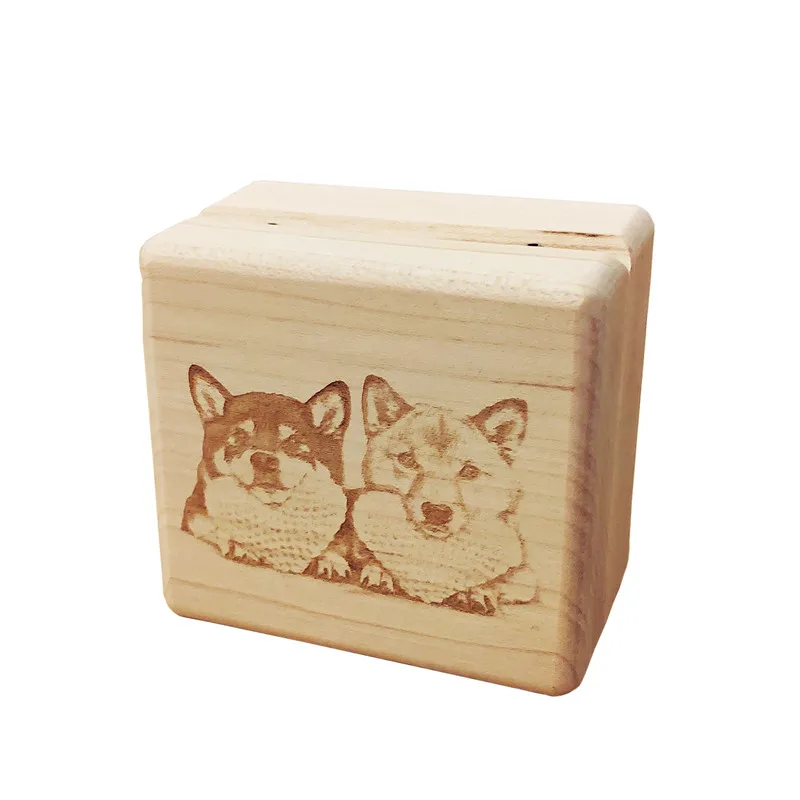 Angelagifts-Maple Wood Music Box, Wind Up Dog Pets Photo, Customized Engraved Photo, Personalized Birthday Gift for Girlfriend