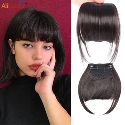 Synthetische Clip In Haar Pony Haarteile Extensions Synthetische Haar Pony Perücke Frange Blunt Haar Bang Wärme-Beständig Gefälschte Haarteil