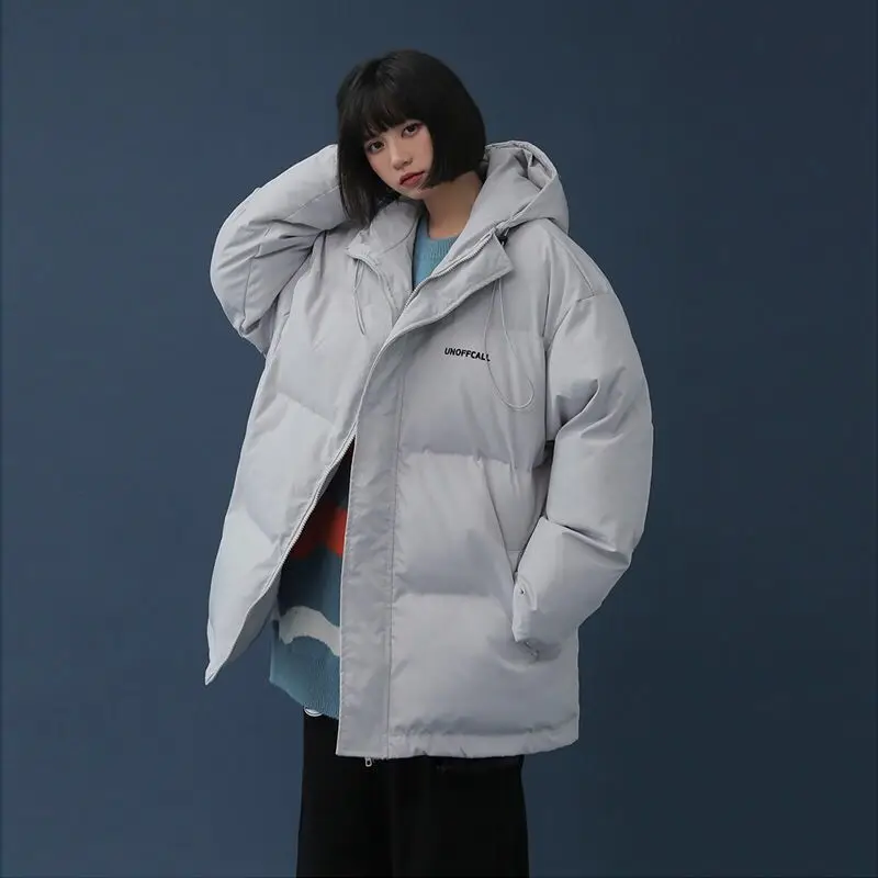 

Fashion Hooded Collar Parkas Women Thick Warm Winter Bubble Coats Female Jackets Pockets Zipper Simple Overcoats