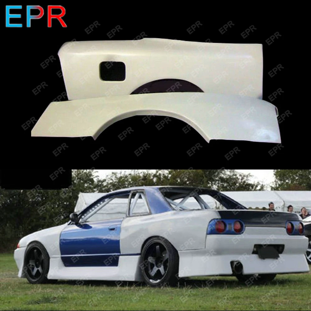 OE style FRP Fiber Black or Grey Unpainted For Nissan R32 Skyline 4-Door Rear Fender (4Pcs) Car accessories Exterior Body kits