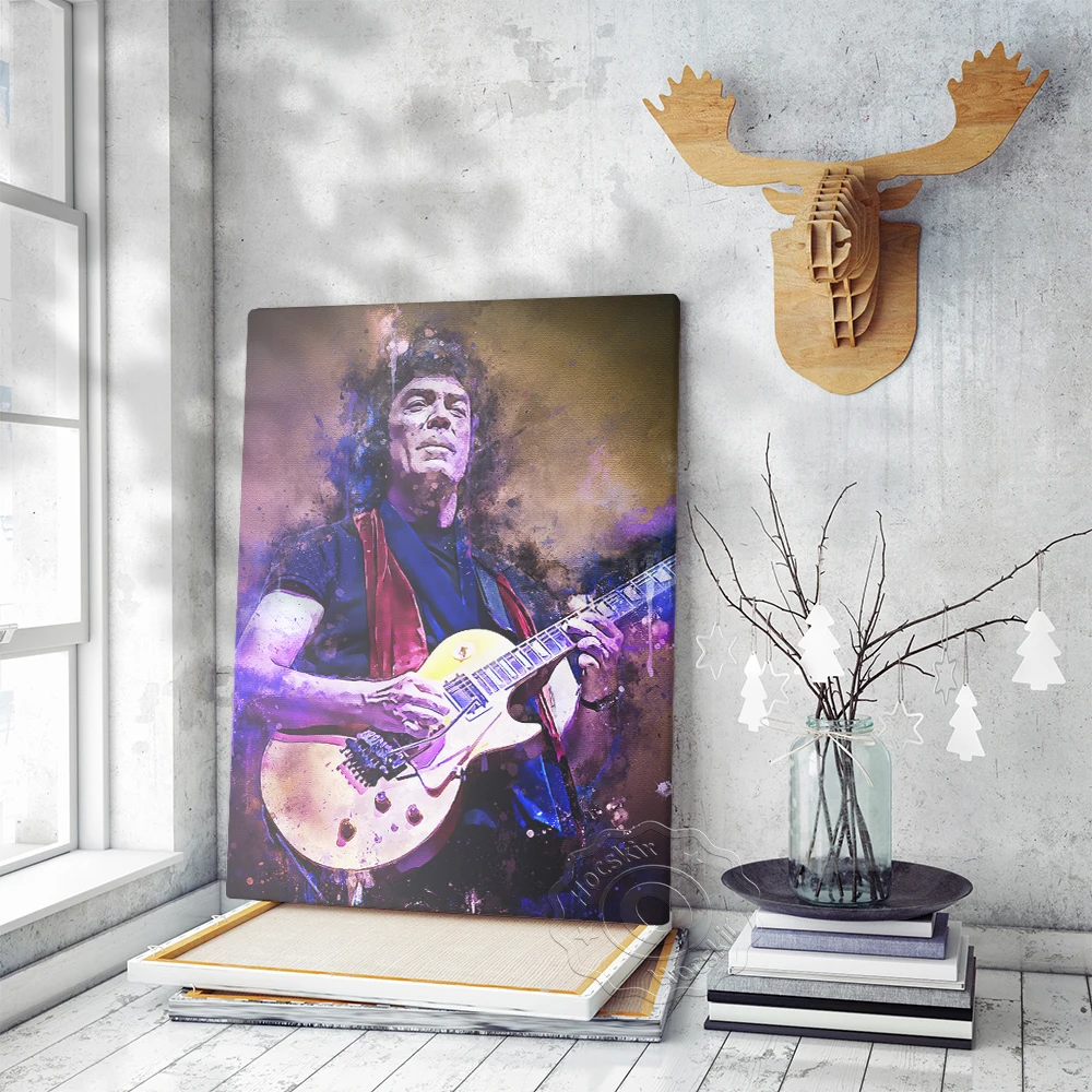 Affiche de chef du groupe de Rock Steve Hackett, impression aquarelle du musicien blue de grande-bretagne Hackett, décoration de la maison pour les Fans