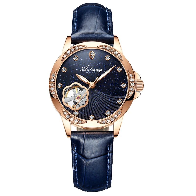 New Montre Femme Top Brand Luxury Fashion Mechanical Watch Gypsophila Ladies Skeleton Automatic Watch Ladies