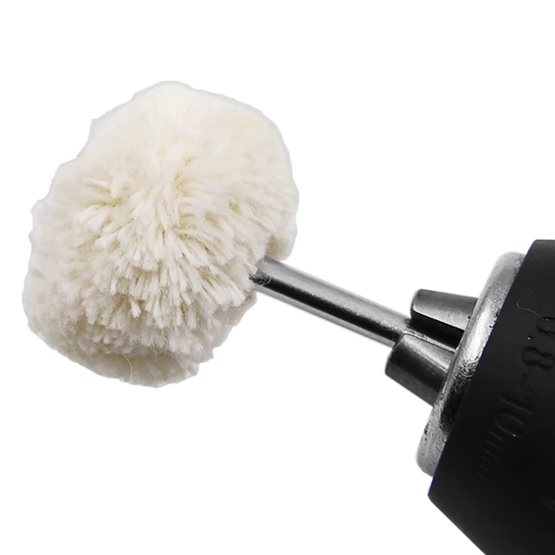 3Mm 10 Buah Sikat Pemoles Wol untuk Aksesori BOSCH Dremel Penggiling Roda Penggerinda Kepala Aksesori Alat Putar Bor