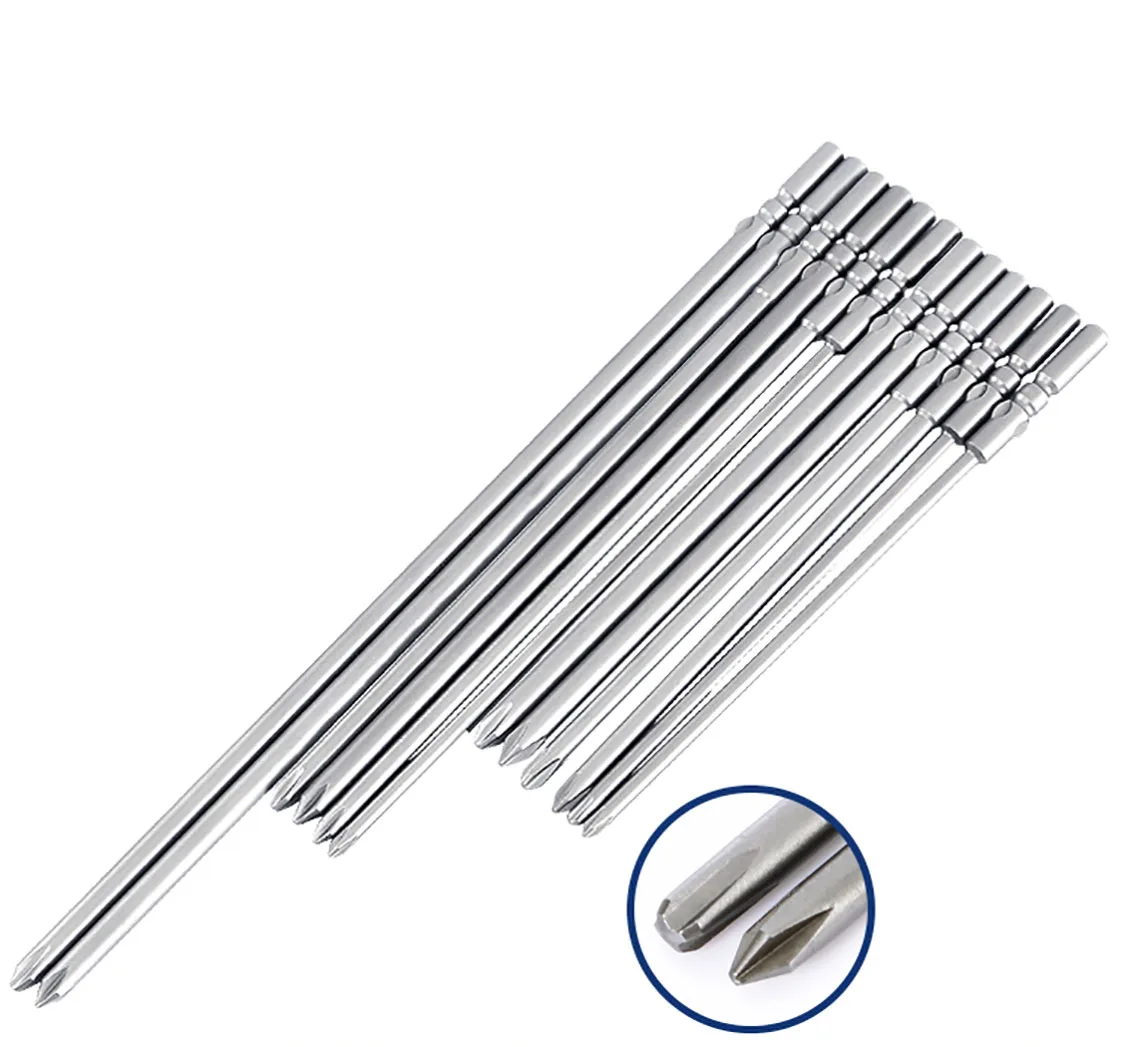 1Pcs 5mm Shank Diameter Magnetic Phillips Screwdriver Bits for 801 Electronic Screwdriver Length 120/150/200/300mm S2 Steel