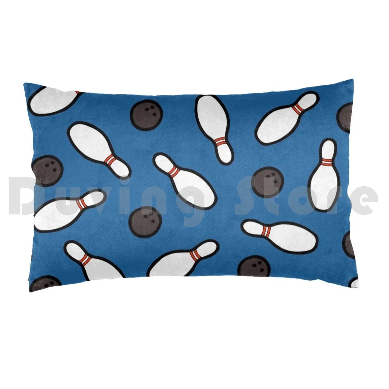 Bowling For Pins Pattern Pillow Case Printed 50x75 Bowling Ten Pin Pins Bowl Bowls Ball Balls Fifties Pattern