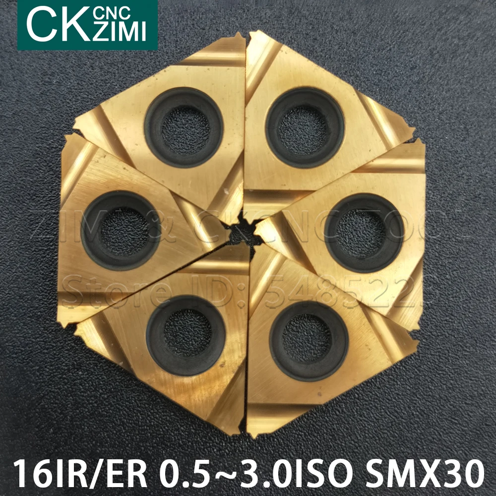 16IR 16ER 0.5 0.75 1.0 1.25 1.5 1.75 2.0 2.5 3.0 ISO SMX30 Internal Benang Eksternal Turning Alat Bubut Cutter alat CNC Carbide