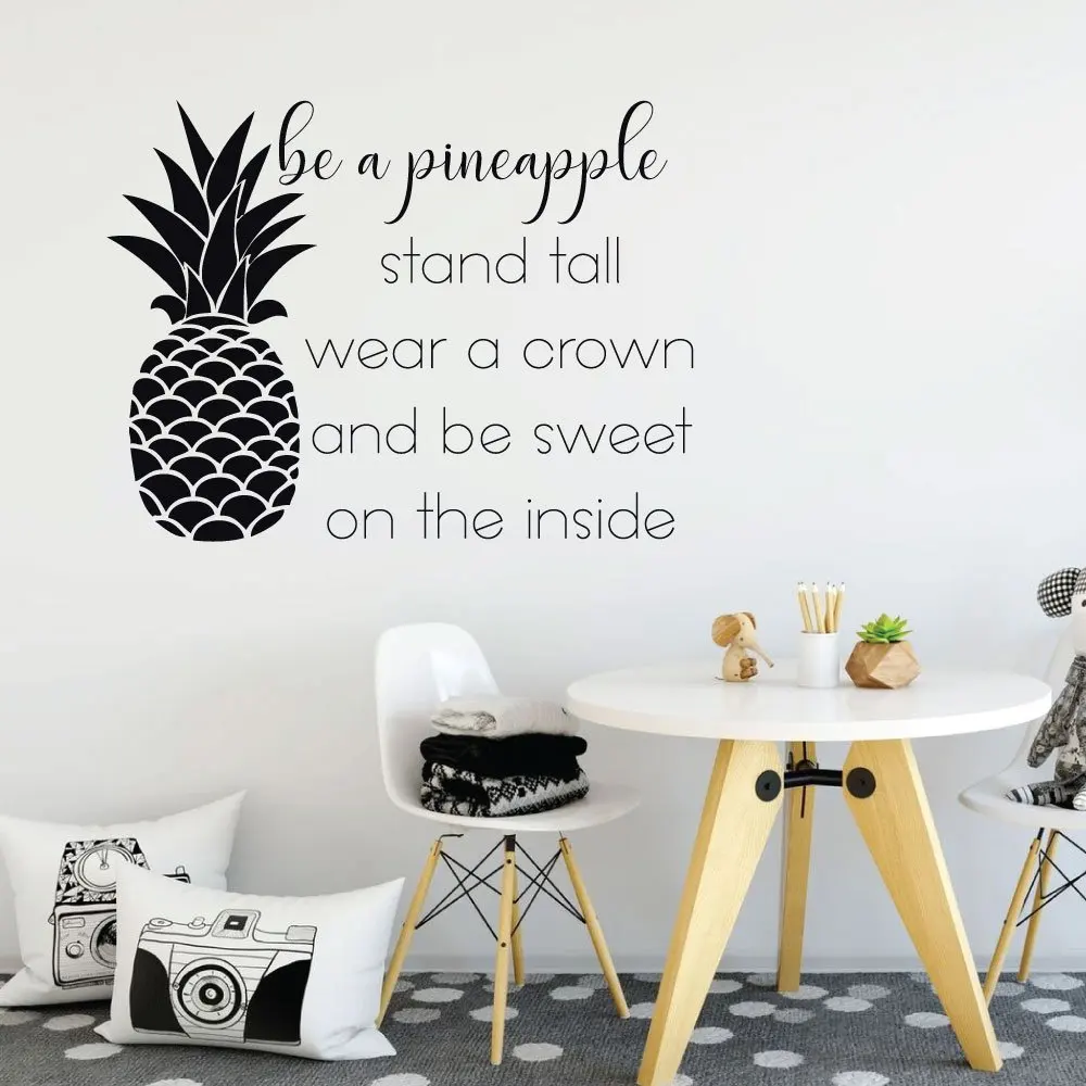 Pineapple Wall Decal Stand Tall Wear A Crown Motivational Quote Door Window Vinyl Stickers Bedroom Living Room Home Decor E337