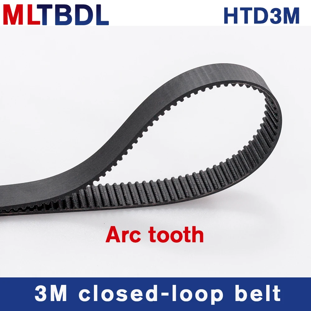 HTD 3M Timing Belt 300/303/306/309/312/315/318/321mm 6/9/10/15mm Width  RubbeToothed Belt Closed Loop Synchronous Belt pitch 3mm