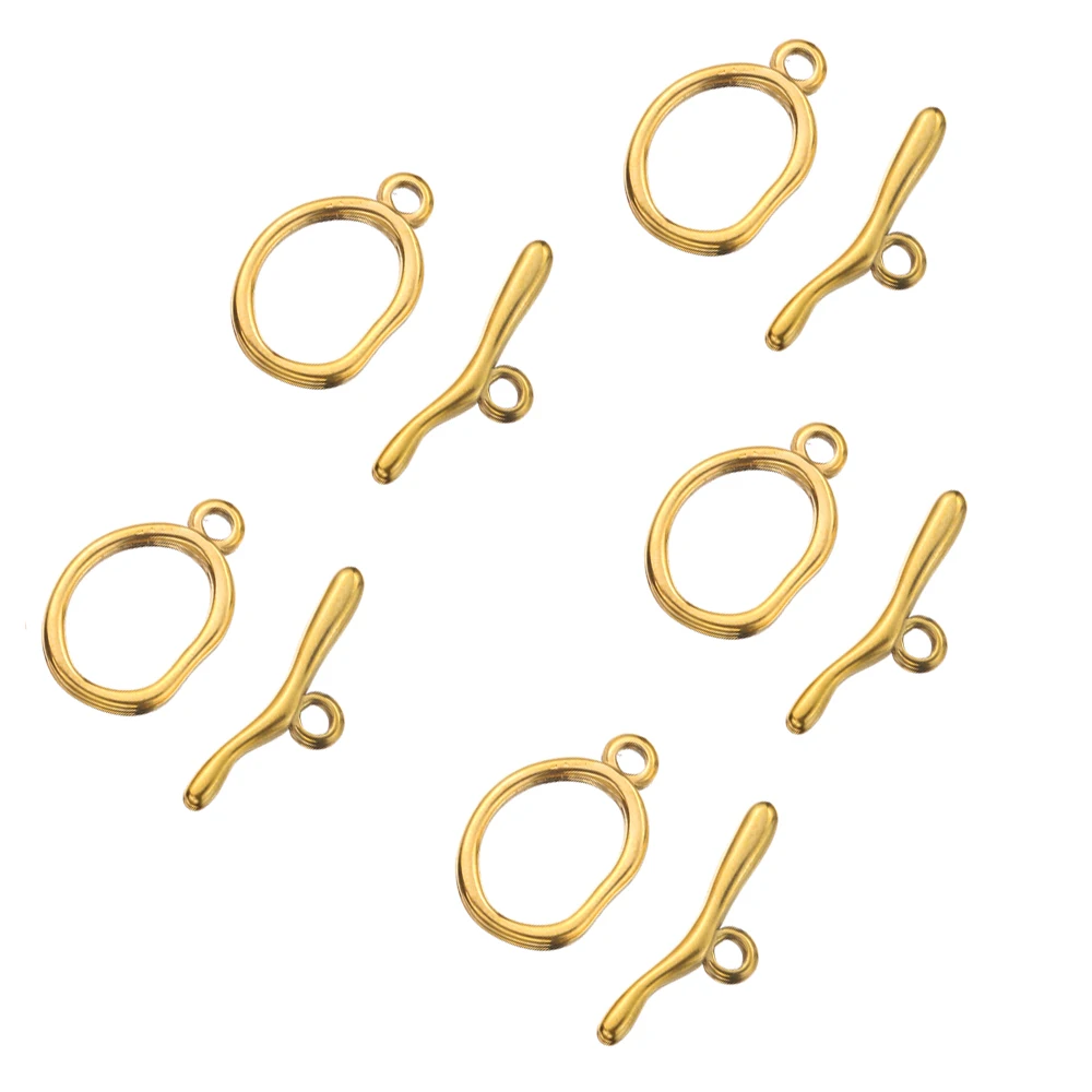 

5 Sets Gold Stainless Steel Curved OT Clasps Toggle Clasps Findings Buckle Connector for Bracelet Necklace Jewelry Making