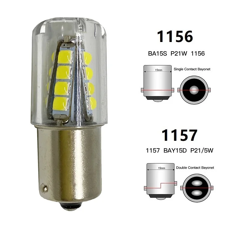 1pcs P21W Led Bulb 1157 P21/5W BAY15D Led 1156 BA15S Lamp 16SMD 3030 Chips Super Bright Auto Light Source Reverse Bulb 12V