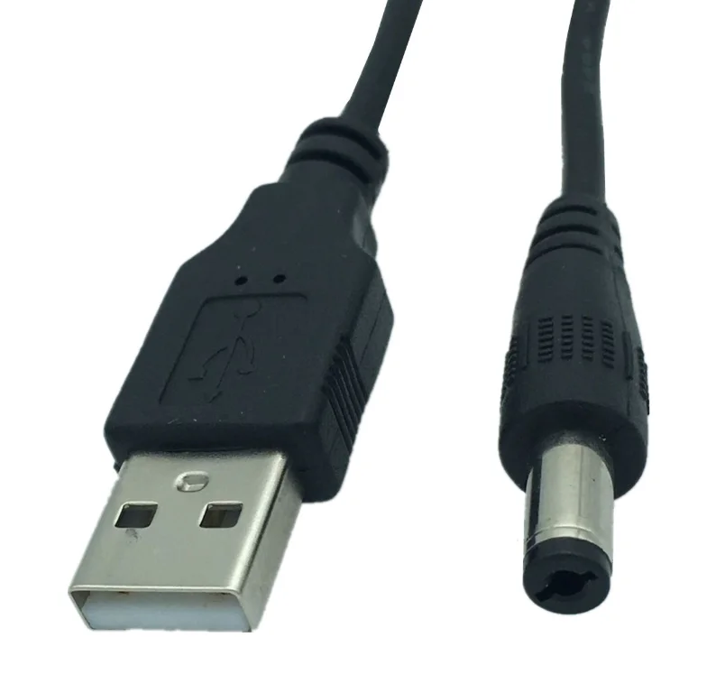 1pcs USB 2.0 Type A Male To DC 5.5 Mm/2.1 Mm 5 Volt DC Power Supply Socket Charging Adapter Connector Cable 25cm 1m 2m